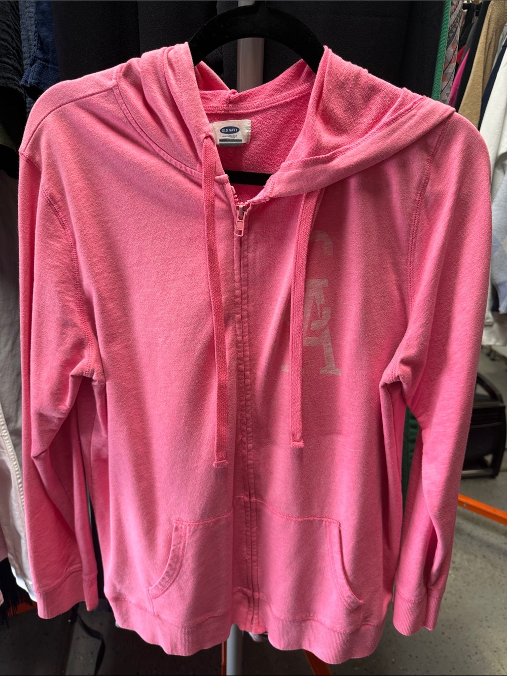 Old Navy Pink Full-Zip Hoodie Sweatshirt